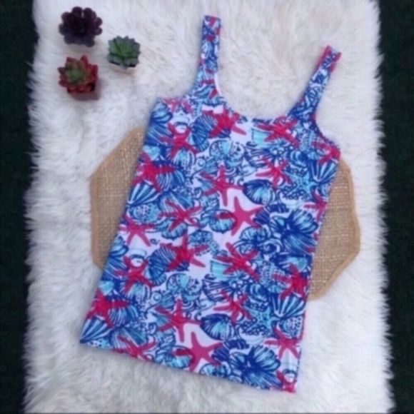 Lilly Pulitzer Tabby Tank She Sells Shells - Picture 3 of 10